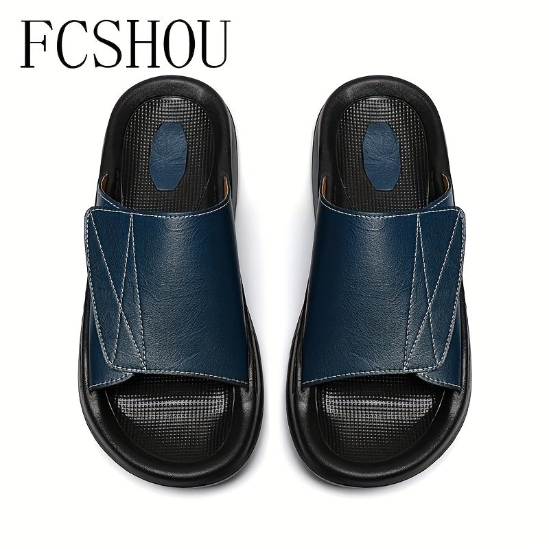 FCSHOU Men'S Summer Sandals - Casual Slip-On Flip Flops with Open-Toe Design, Faux Cover Upper & EVA Sole, Comfortable Indoor\u002FOutdoor Shoes for Casual Attire, Strappy Sandals