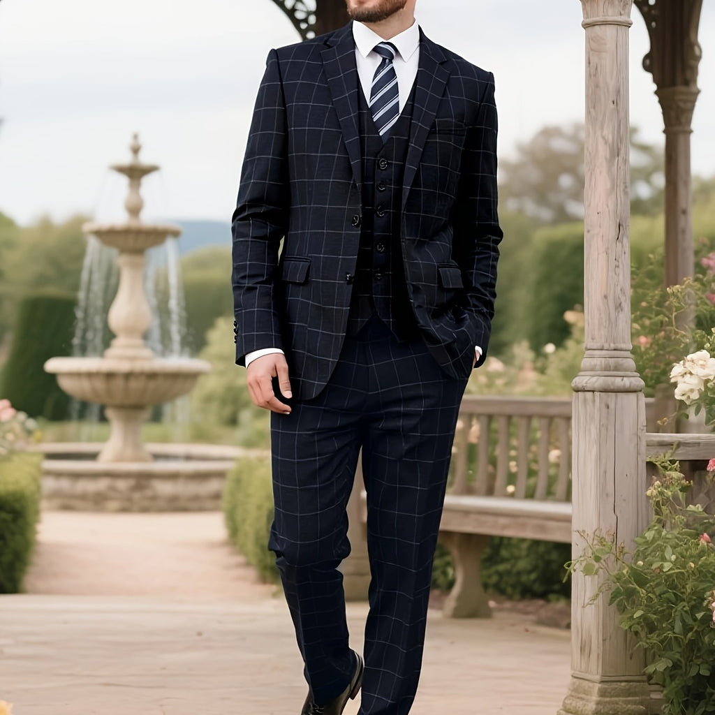 Costume pour homme 3 pièces gilet pantalon simple boutonnage taille XS-XXXL élégant et stylé mode décontractée ensemble de costume de mariage dîner