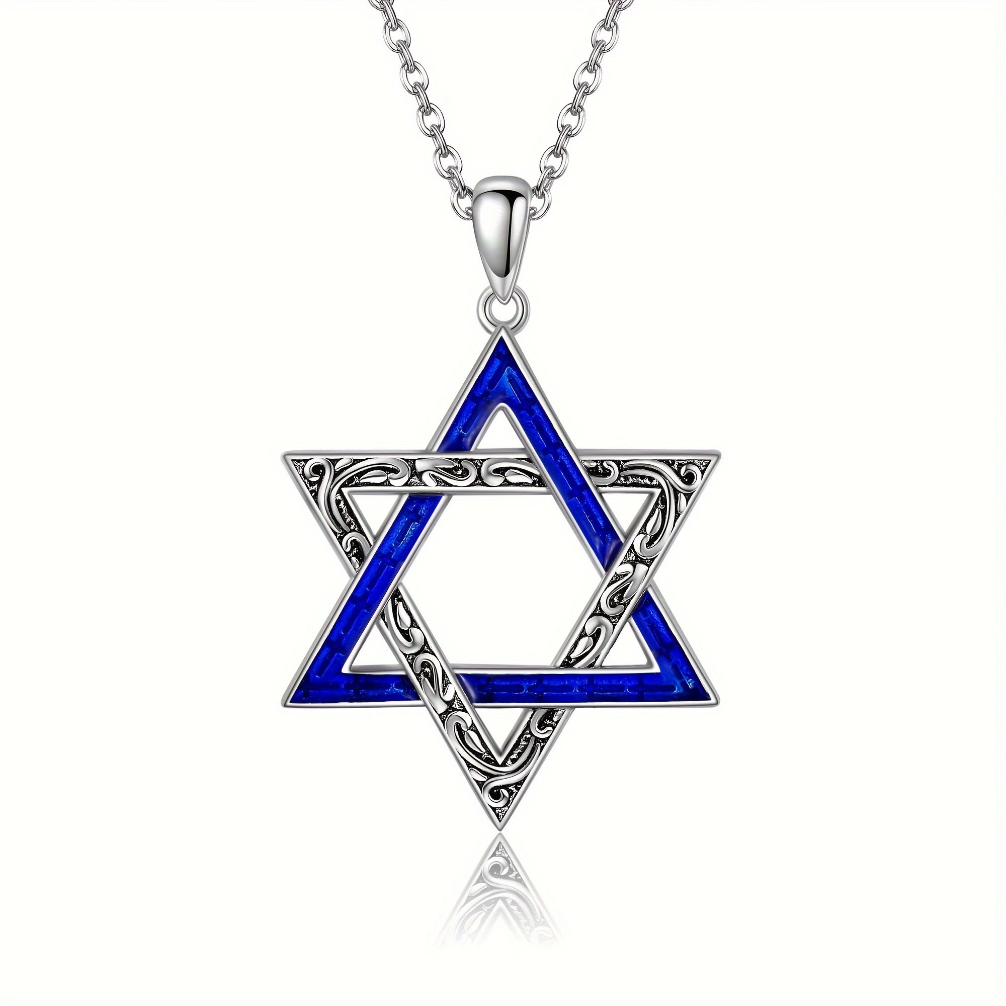 Star Of David Necklace 925 Sterling Silver PendantNecklace Gift For Women Men