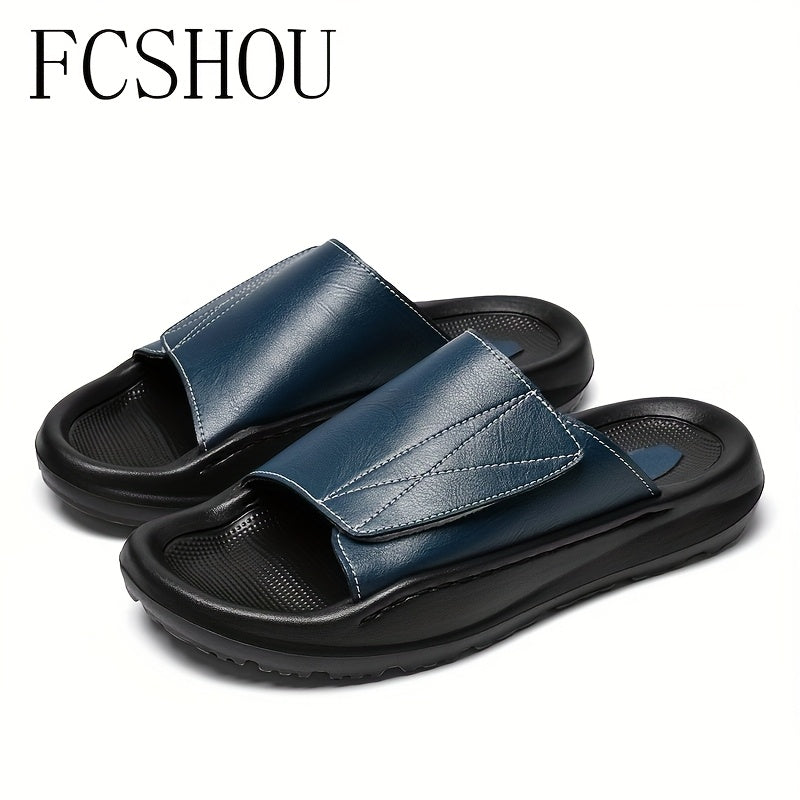 FCSHOU Men'S Summer Sandals - Casual Slip-On Flip Flops with Open-Toe Design, Faux Cover Upper & EVA Sole, Comfortable Indoor\u002FOutdoor Shoes for Casual Attire, Strappy Sandals