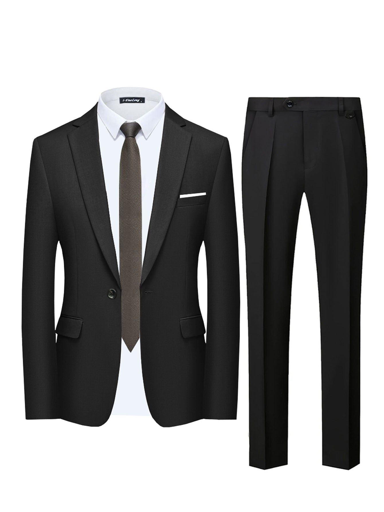 Costume classique et tendance pour homme - Ensemble 2 pièces comprenant un élégant et professionnel costume officiel, parfait pour les mariages, les entretiens, les fêtes et les rassemblements.