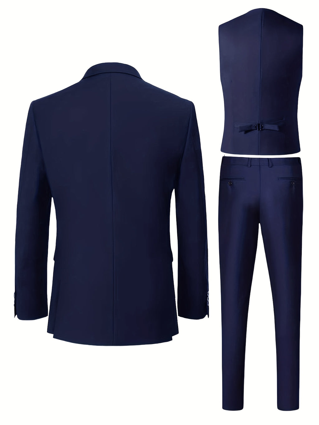 Costume trois pièces pour homme avec revers plat haut de gamme, Ensemble costume grande taille pour hommes, pantalon et gilet pour tenue formelle, robe de mariée, vêtements de travail, cadeau de vacances