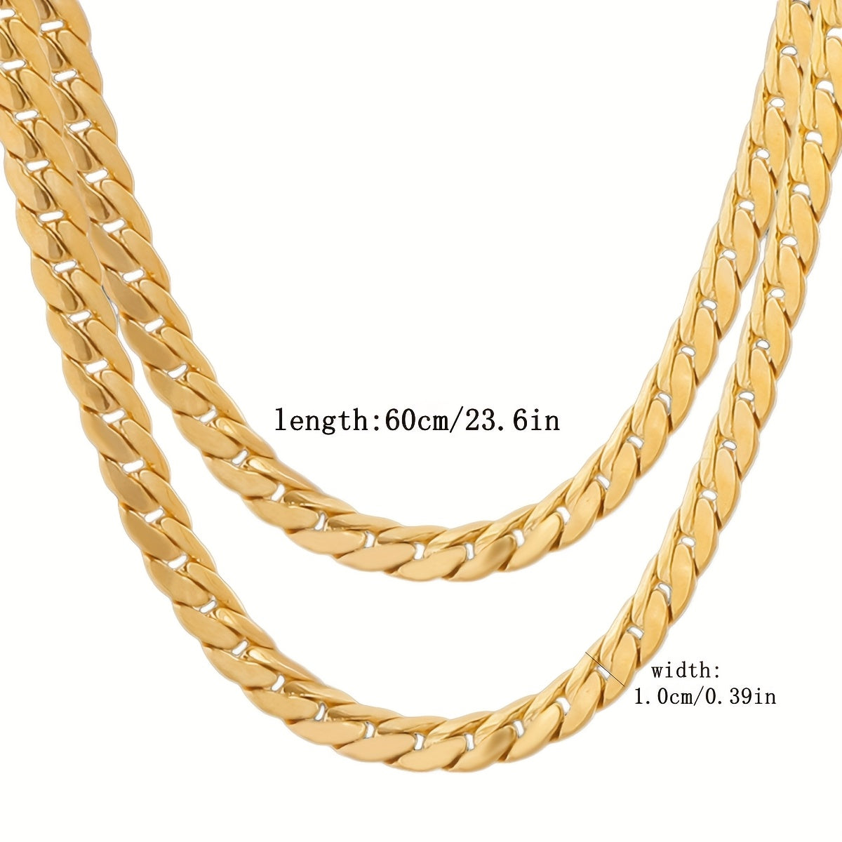 10mm Wide Men Necklace Solid Chain Golden Plated Classic Herringbone Necklace Male Choker Clavicle Hip Hop Rock Style Jewelry 23.62inch