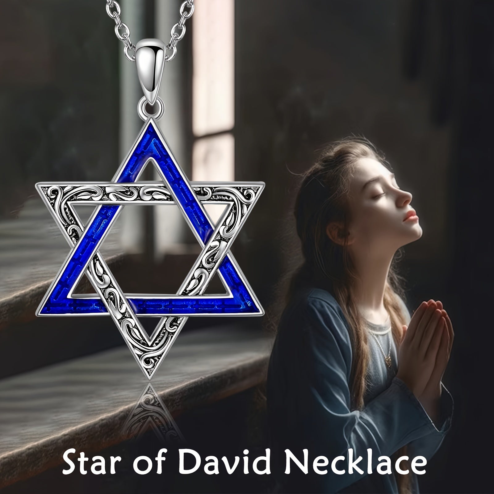 Star Of David Necklace 925 Sterling Silver PendantNecklace Gift For Women Men