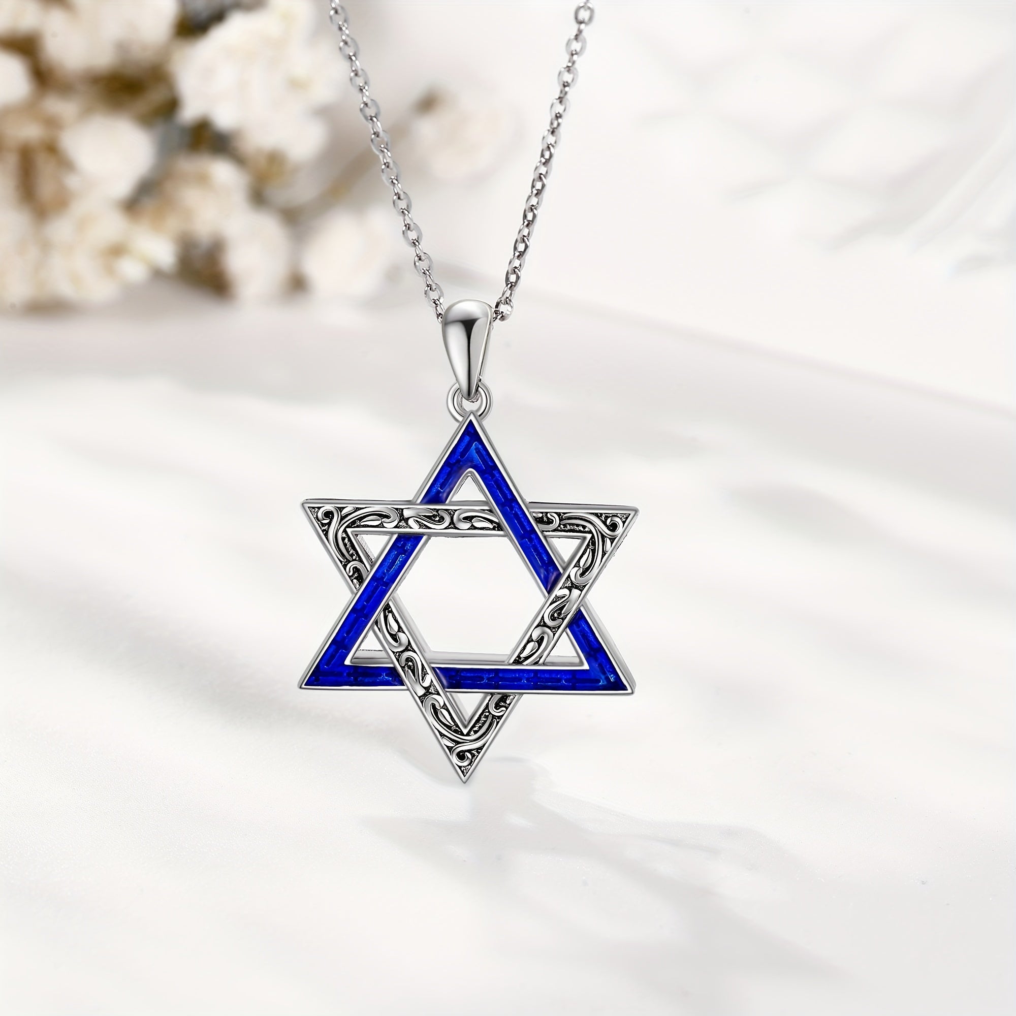 Star Of David Necklace 925 Sterling Silver PendantNecklace Gift For Women Men