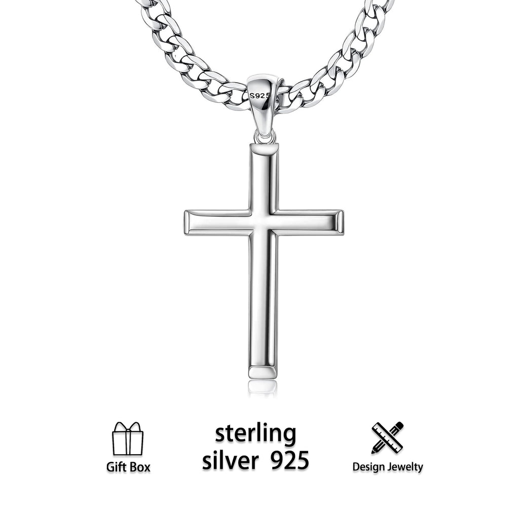 Sterling Silvery Cross Necklace -925 Sterling Silvery - High Precision Machining - Perfect for Men, Women Friends, Wives, Daughters - Perfect for Birthdays, Anniversaries, Valentine's Day -Comes with Elegant Gift Box