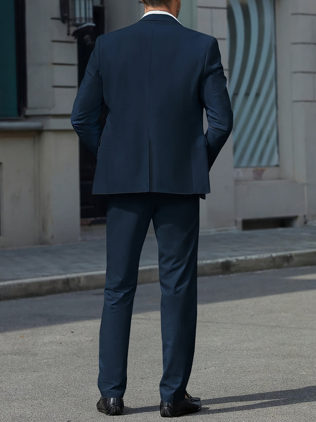 Costume d'Affaires Léger pour Homme en Couleur Unie avec Bouton Unique, Idéal pour Mariages et Occasions Formelles - Ensemble Deux Pièces Comprenant Veste et Pantalon