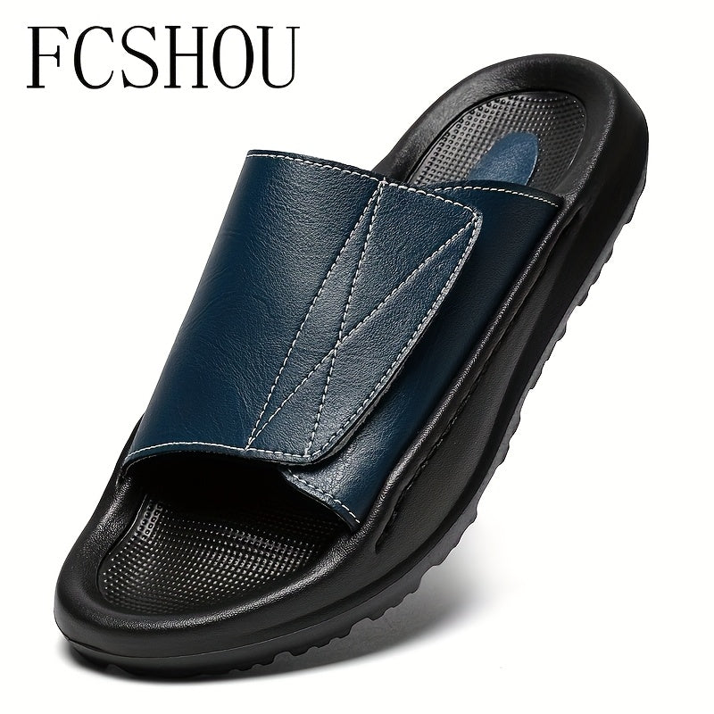 FCSHOU Men'S Summer Sandals - Casual Slip-On Flip Flops with Open-Toe Design, Faux Cover Upper & EVA Sole, Comfortable Indoor\u002FOutdoor Shoes for Casual Attire, Strappy Sandals