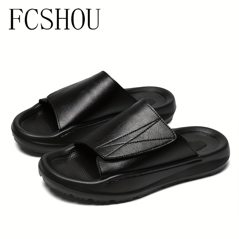 FCSHOU Men'S Summer Sandals - Casual Slip-On Flip Flops with Open-Toe Design, Faux Cover Upper & EVA Sole, Comfortable Indoor\u002FOutdoor Shoes for Casual Attire, Strappy Sandals