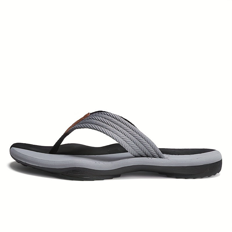 Men's Summer Flip-Flops - Trendy Korean Style, Non-Slip Beach Sandals with Comfortable Footbed and Braided Strap Design