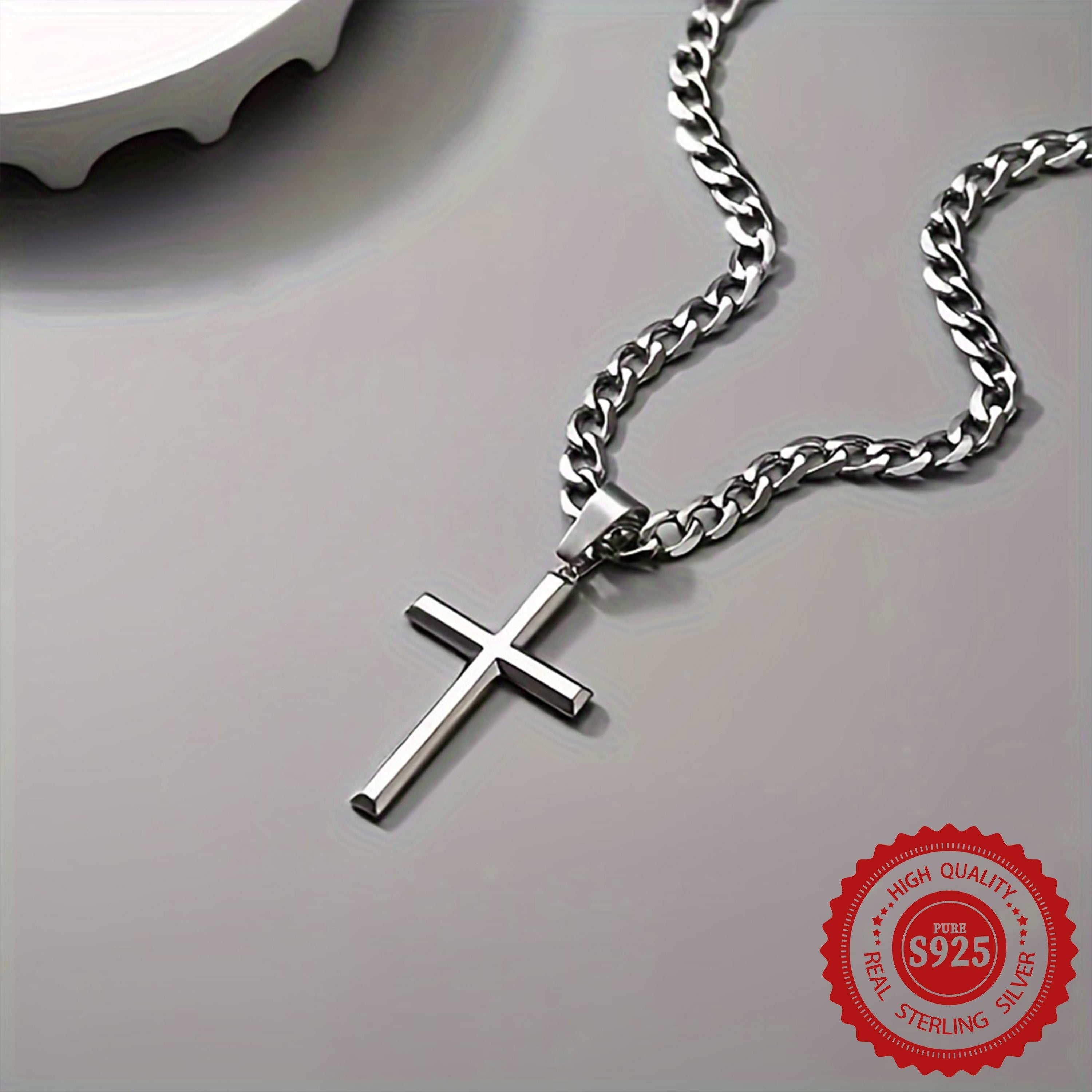 Sterling Silvery Cross Necklace -925 Sterling Silvery - High Precision Machining - Perfect for Men, Women Friends, Wives, Daughters - Perfect for Birthdays, Anniversaries, Valentine's Day -Comes with Elegant Gift Box