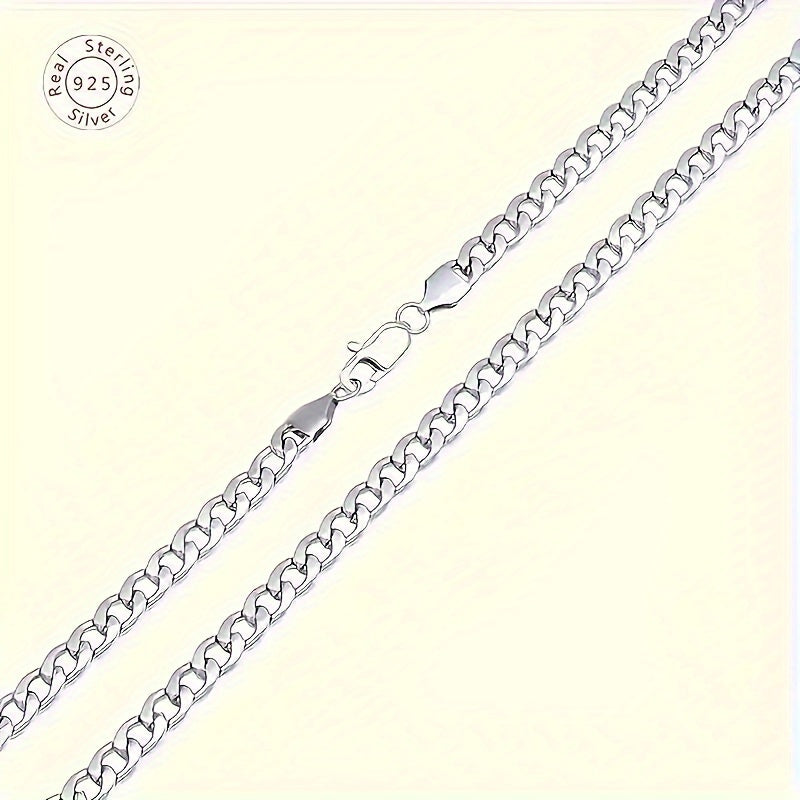 Cuban necklace made of 925 925 Silver Plated, fashionable street style, trendy wearable choice, prevent allergies, perfect holiday gift, complimentary beautiful packaging box