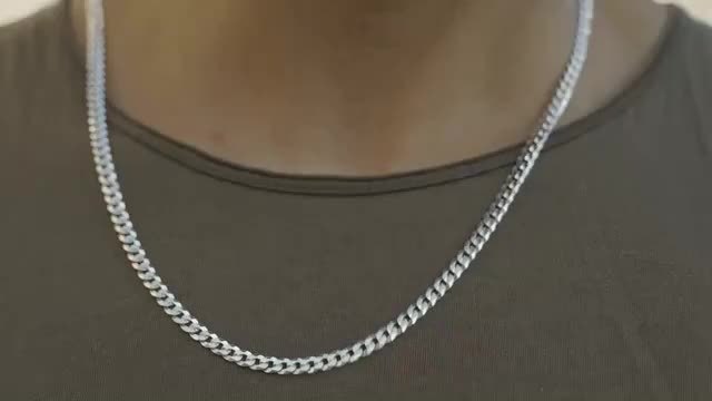 Cuban necklace made of 925 925 Silver Plated, fashionable street style, trendy wearable choice, prevent allergies, perfect holiday gift, complimentary beautiful packaging box