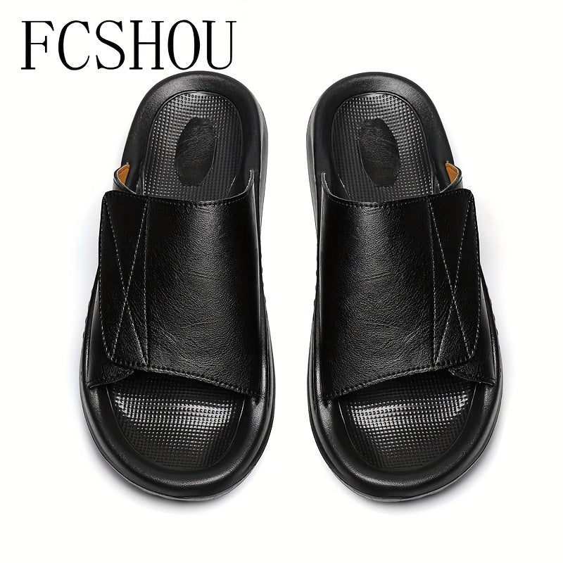 FCSHOU Men'S Summer Sandals - Casual Slip-On Flip Flops with Open-Toe Design, Faux Cover Upper & EVA Sole, Comfortable Indoor\u002FOutdoor Shoes for Casual Attire, Strappy Sandals