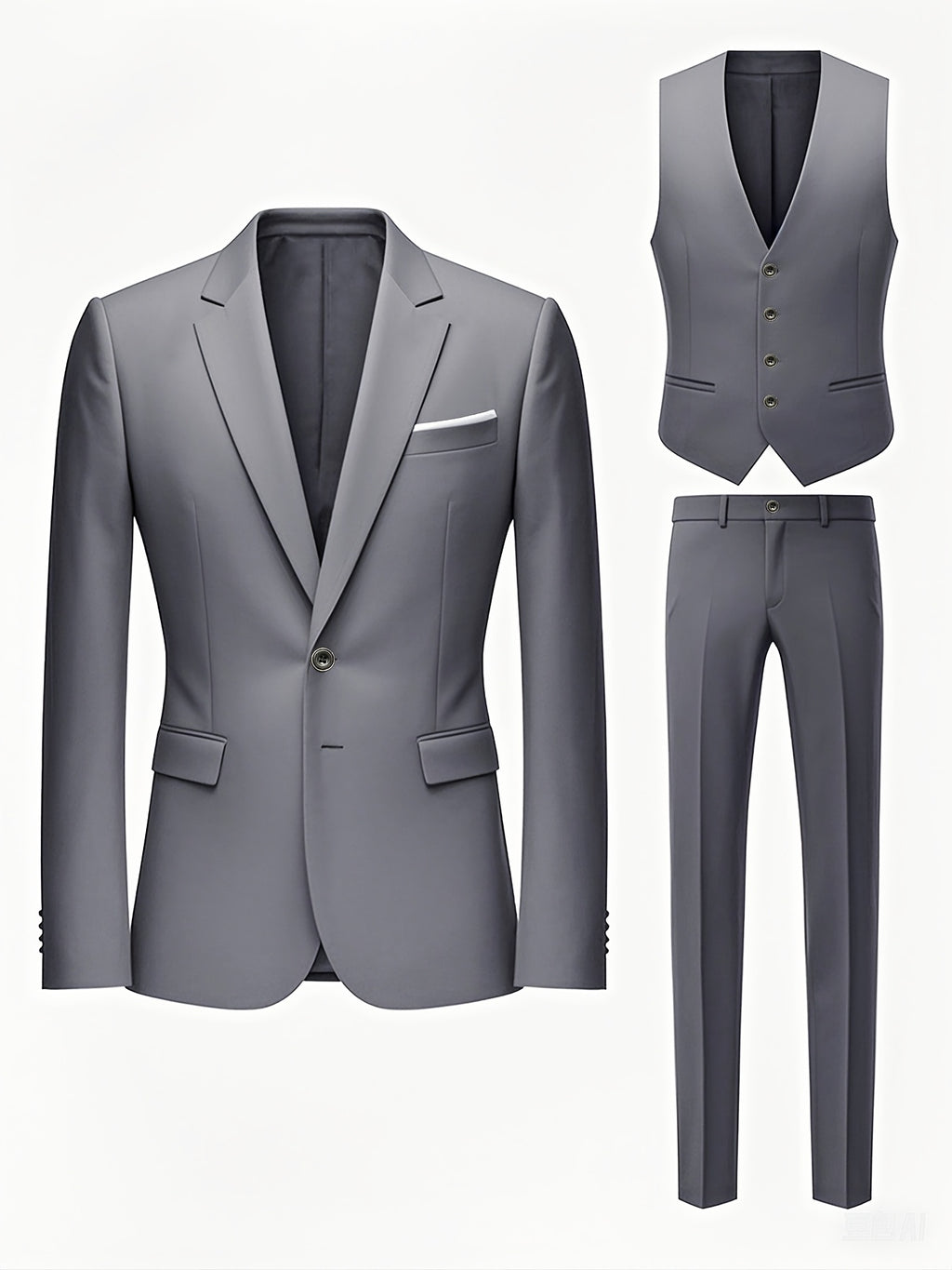Costume trois pièces pour homme avec revers plat haut de gamme, Ensemble costume grande taille pour hommes, pantalon et gilet pour tenue formelle, robe de mariée, vêtements de travail, cadeau de vacances
