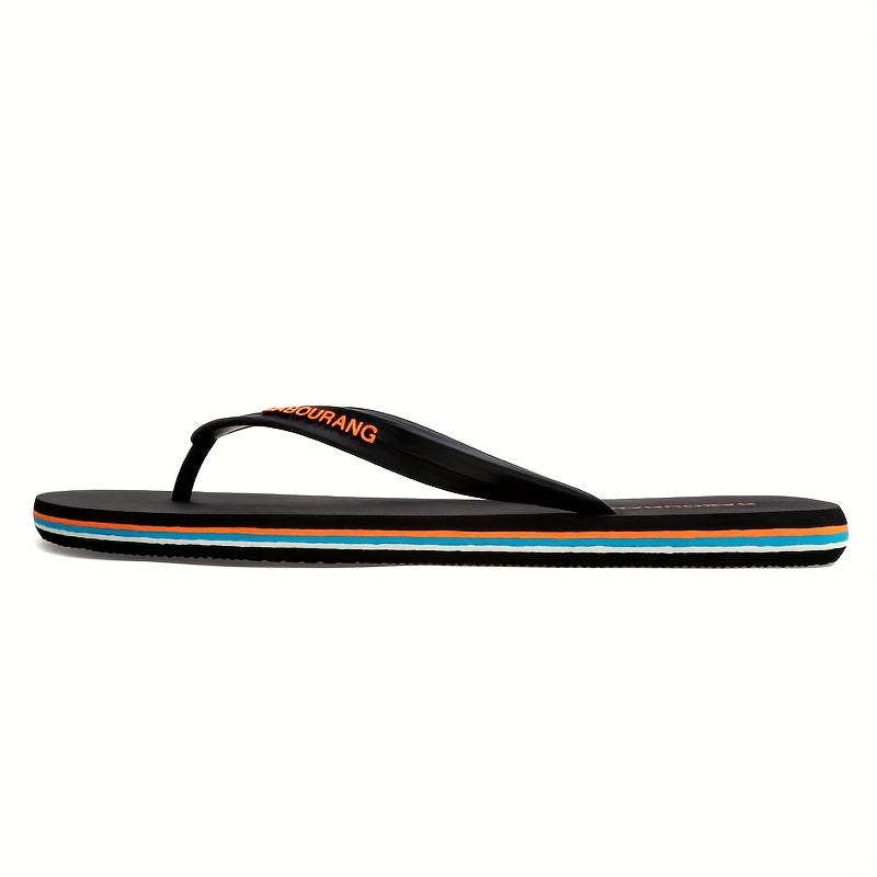1 Pair DABOURANG Men'S Flip Flops - Classic Casual Fashion Slides, Solid Color, Rubber Sole, Non-Slip, Comfortable Beach Sandals for Outdoor Daily Wear, All-Season Slip-On Footwear