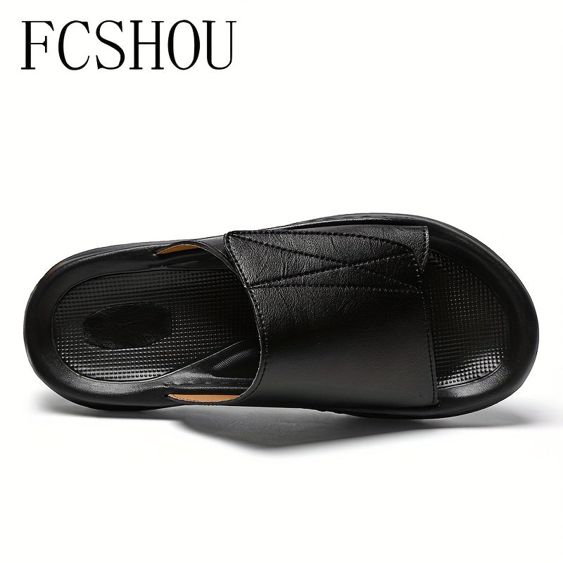 FCSHOU Men'S Summer Sandals - Casual Slip-On Flip Flops with Open-Toe Design, Faux Cover Upper & EVA Sole, Comfortable Indoor\u002FOutdoor Shoes for Casual Attire, Strappy Sandals