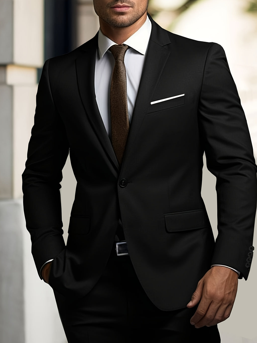 Costume classique et tendance pour homme - Ensemble 2 pièces comprenant un élégant et professionnel costume officiel, parfait pour les mariages, les entretiens, les fêtes et les rassemblements.