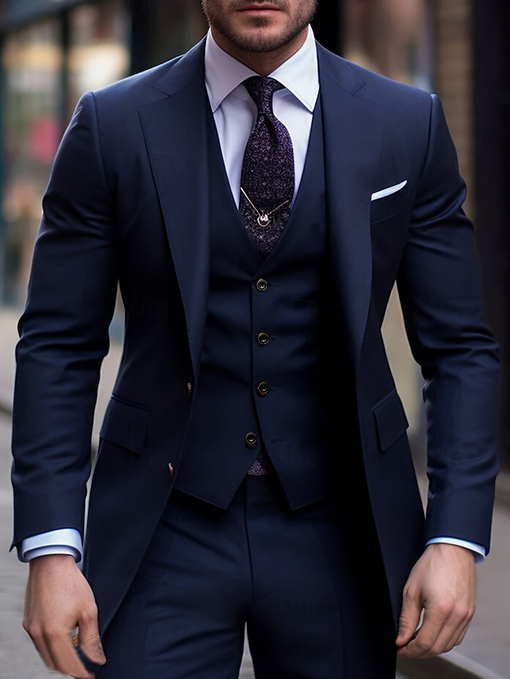 Costume trois pièces pour homme avec revers plat haut de gamme, Ensemble costume grande taille pour hommes, pantalon et gilet pour tenue formelle, robe de mariée, vêtements de travail, cadeau de vacances