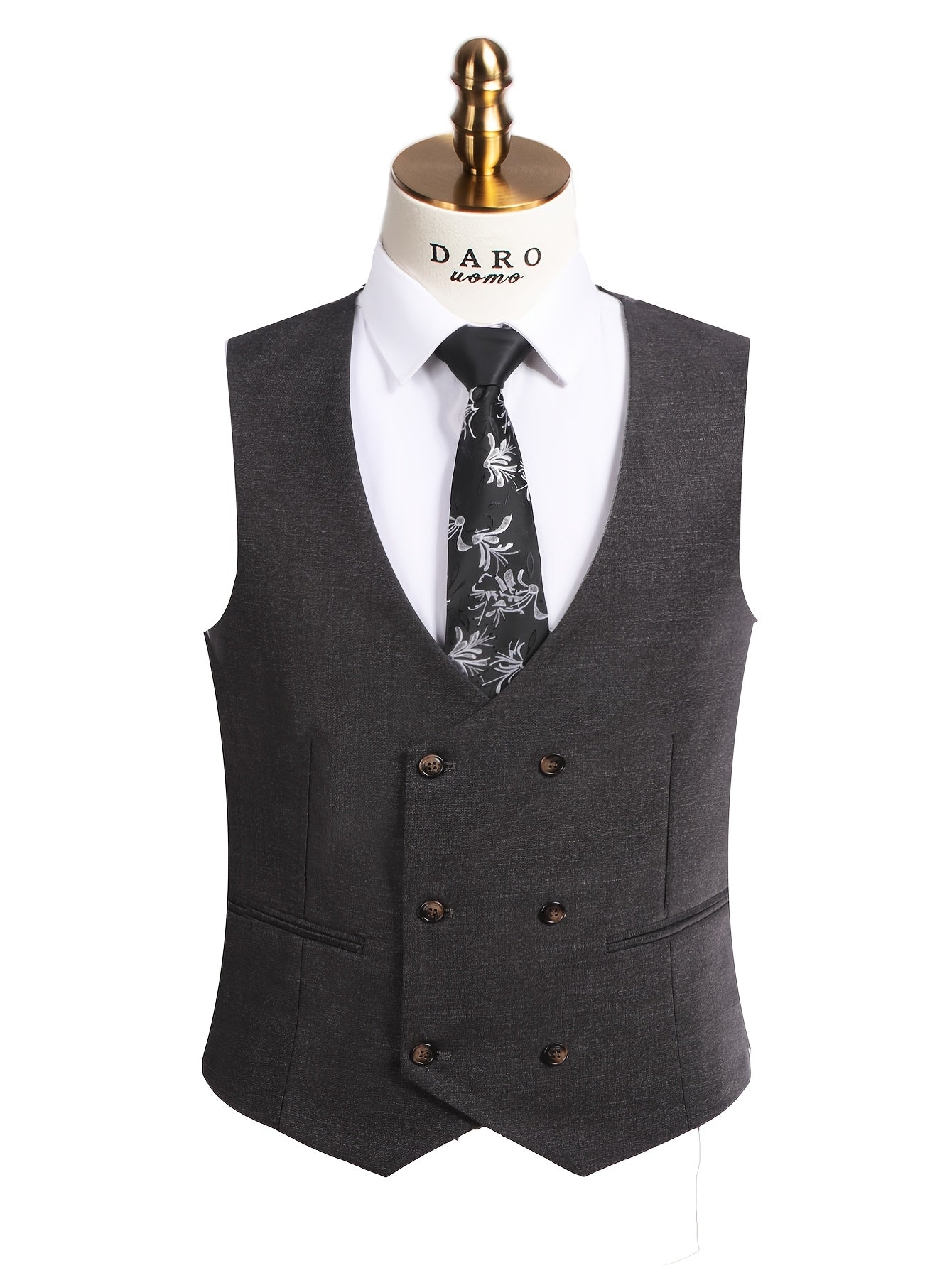 Costume trois pièces décontracté pour homme (veste + pantalon + gilet), sans chemise et accessoires.