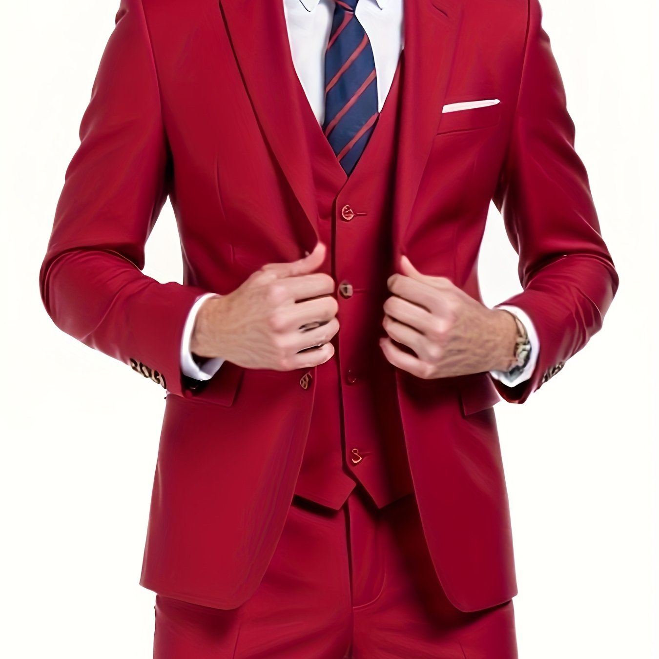 Costume 3 pièces pour homme - Veste cintrée classique à 1 ou 2 boutons - Ensemble complet (veste, gilet, pantalon) pour mariage, soirée ou affaires - Tailles XS à XXXL