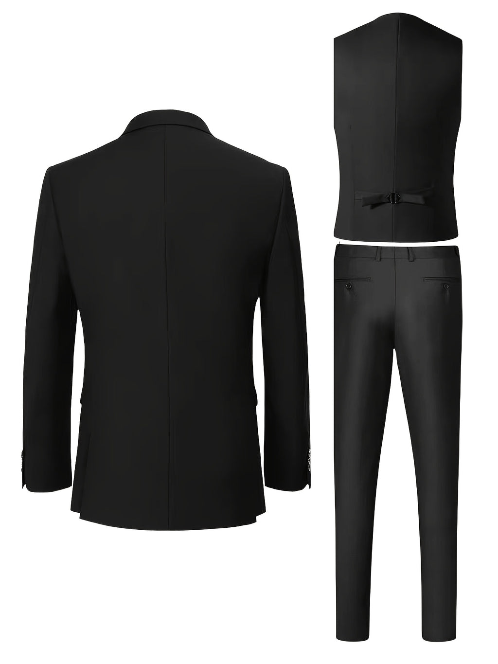 Costume trois pièces pour homme avec revers plat haut de gamme, Ensemble costume grande taille pour hommes, pantalon et gilet pour tenue formelle, robe de mariée, vêtements de travail, cadeau de vacances