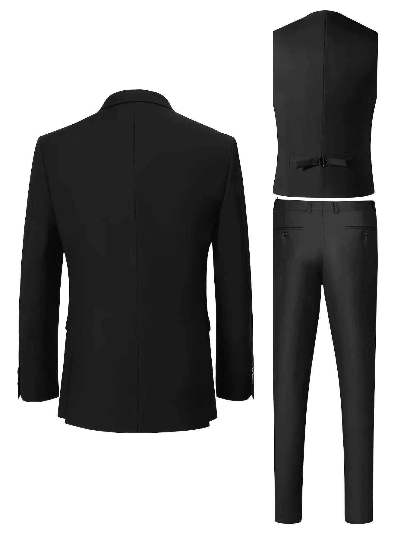 Costume trois pièces pour homme avec revers plat haut de gamme, Ensemble costume grande taille pour hommes, pantalon et gilet pour tenue formelle, robe de mariée, vêtements de travail, cadeau de vacances