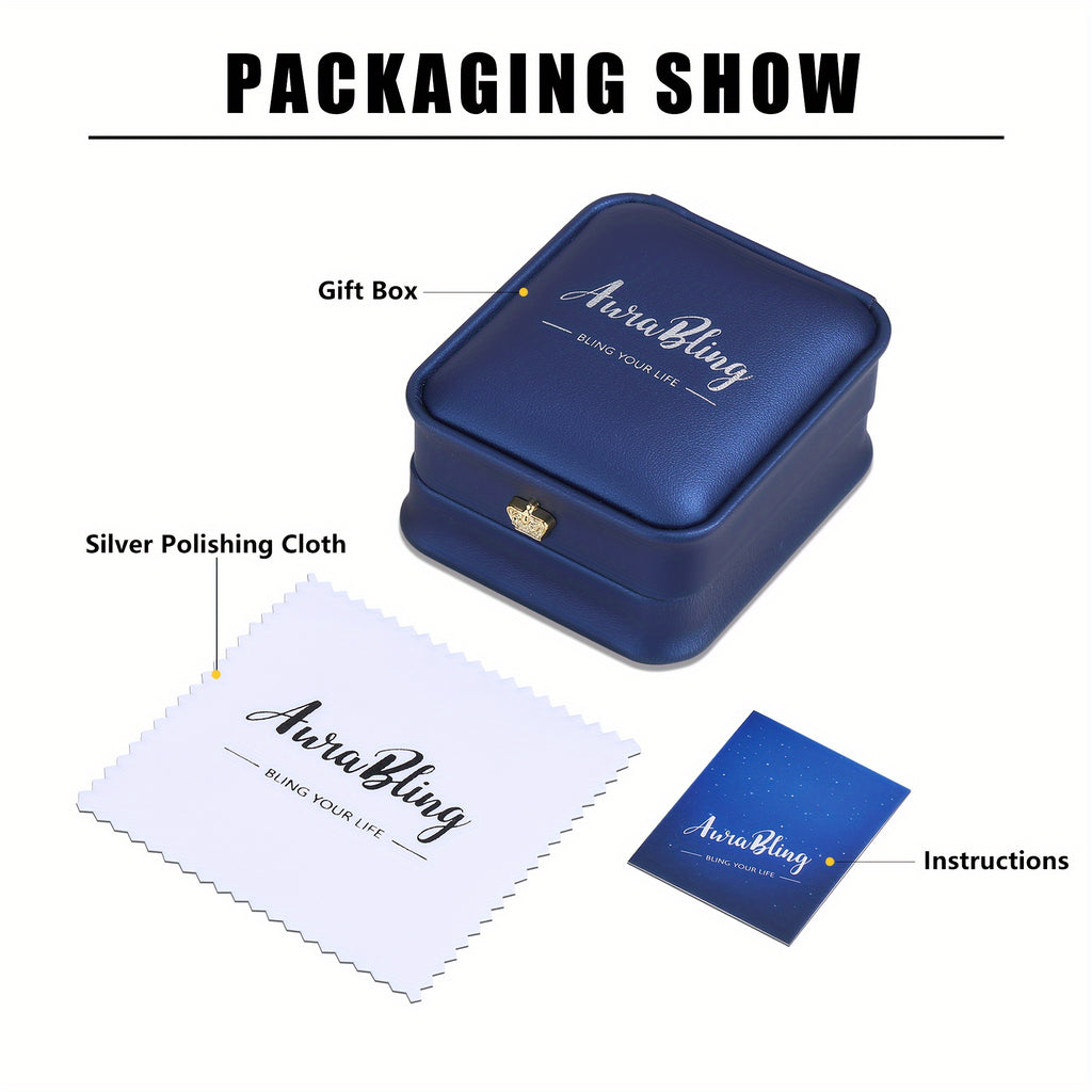 AuraBling S925 Sterling Silvery Necklace, Moissanite Pendant with 1 Carat Heart-to-Heart Design