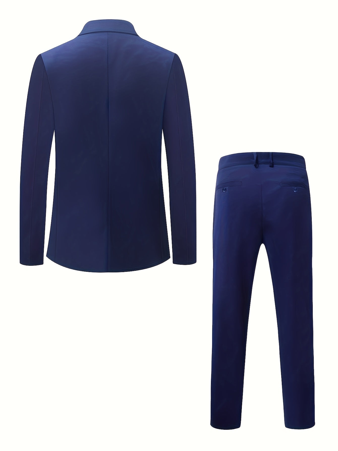 Costume d'Affaires Léger pour Homme en Couleur Unie avec Bouton Unique, Idéal pour Mariages et Occasions Formelles - Ensemble Deux Pièces Comprenant Veste et Pantalon